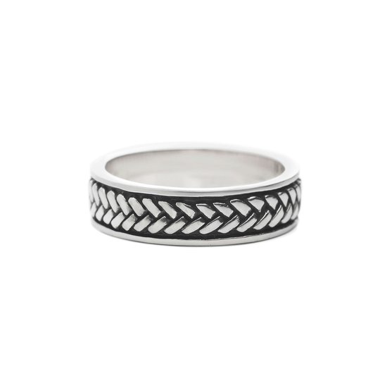 SILK Jewellery - Zilveren Ring - Crossline - 130.20 - Maat 20