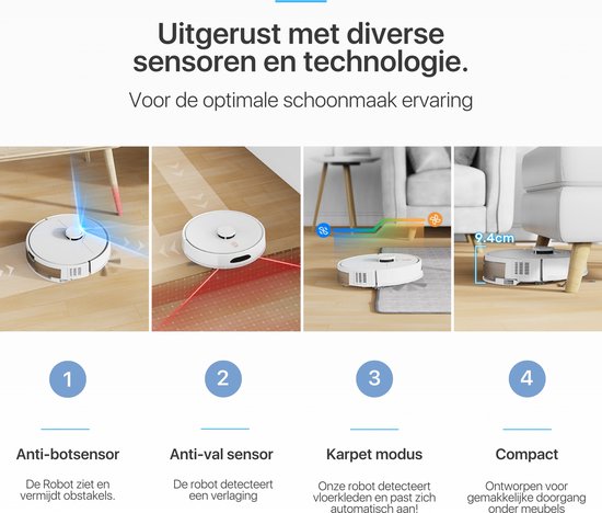 TONIHOMI® Q8 Wit - Robotstofzuiger met dweilfunctie - Review TONIHOMI® Q8 Wit - Robotstofzuiger met dweilfunctie - Review