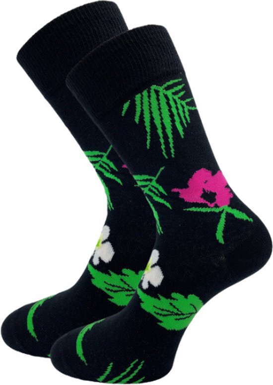 SQOTTON® - Naadloze sokken - Tropical Flower - Maat 36-40