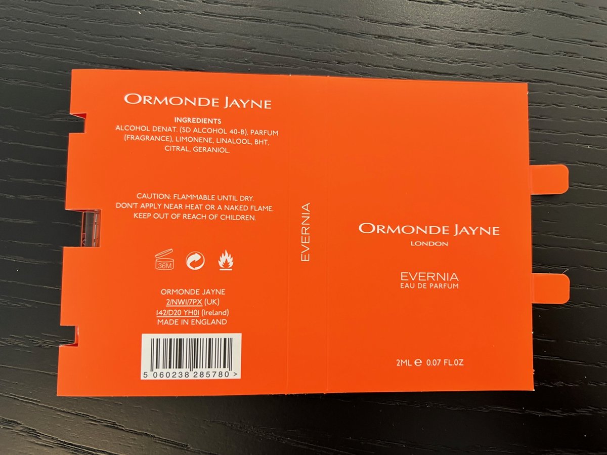 Ormonde Jayne - EVERNIA - 2ml EDP Original Sample