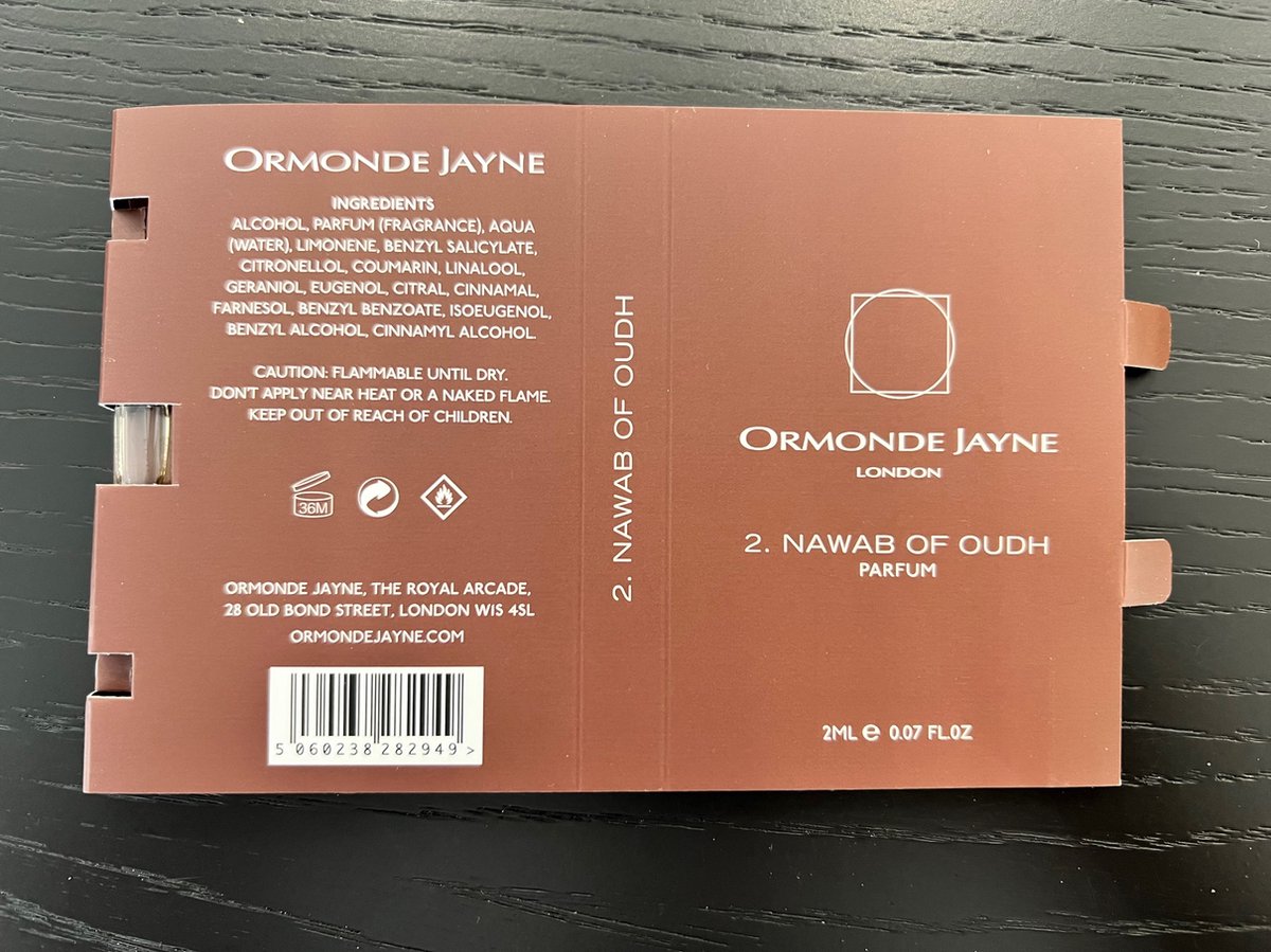 Ormonde Jayne - NAWAB OF OUDH - 2ml PARFUM Original Sample