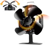 ElevateBE Kachelventilator voor houtkachel - Houtkachel ventilator - Haardventilator - 4 Bladen - Zwart - 46° Draaifunctie