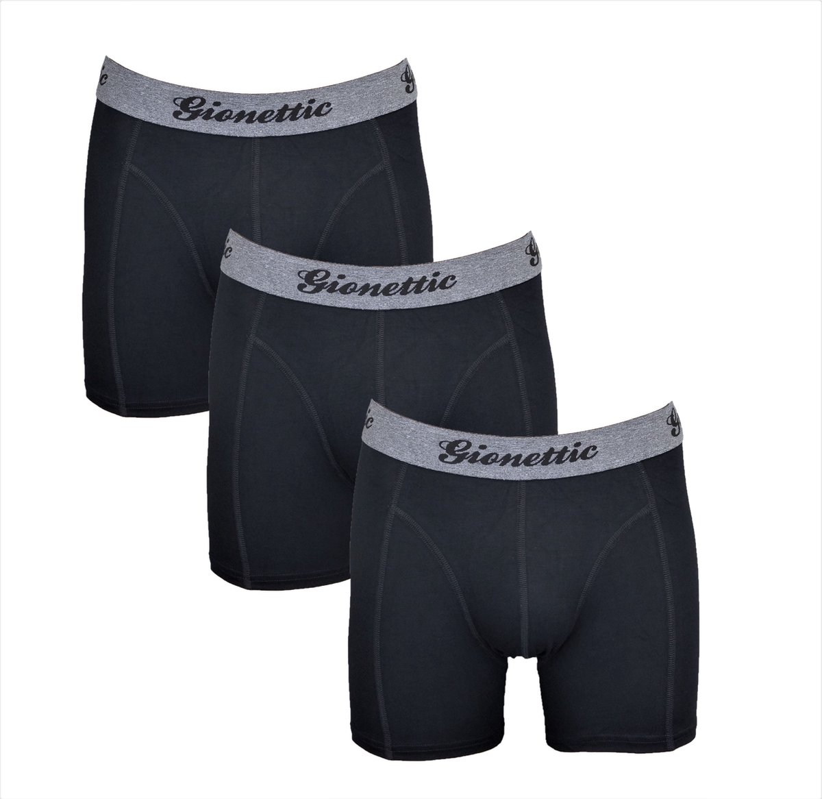 3-Pack Gionettic Modal Heren boxershorts Zwart - maat 3XL