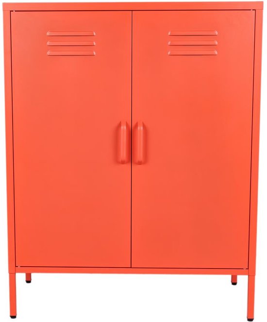 MaximaVida armoire casier en métal Finn 80 x 40 x 102 cm orange doux - 2 étagères