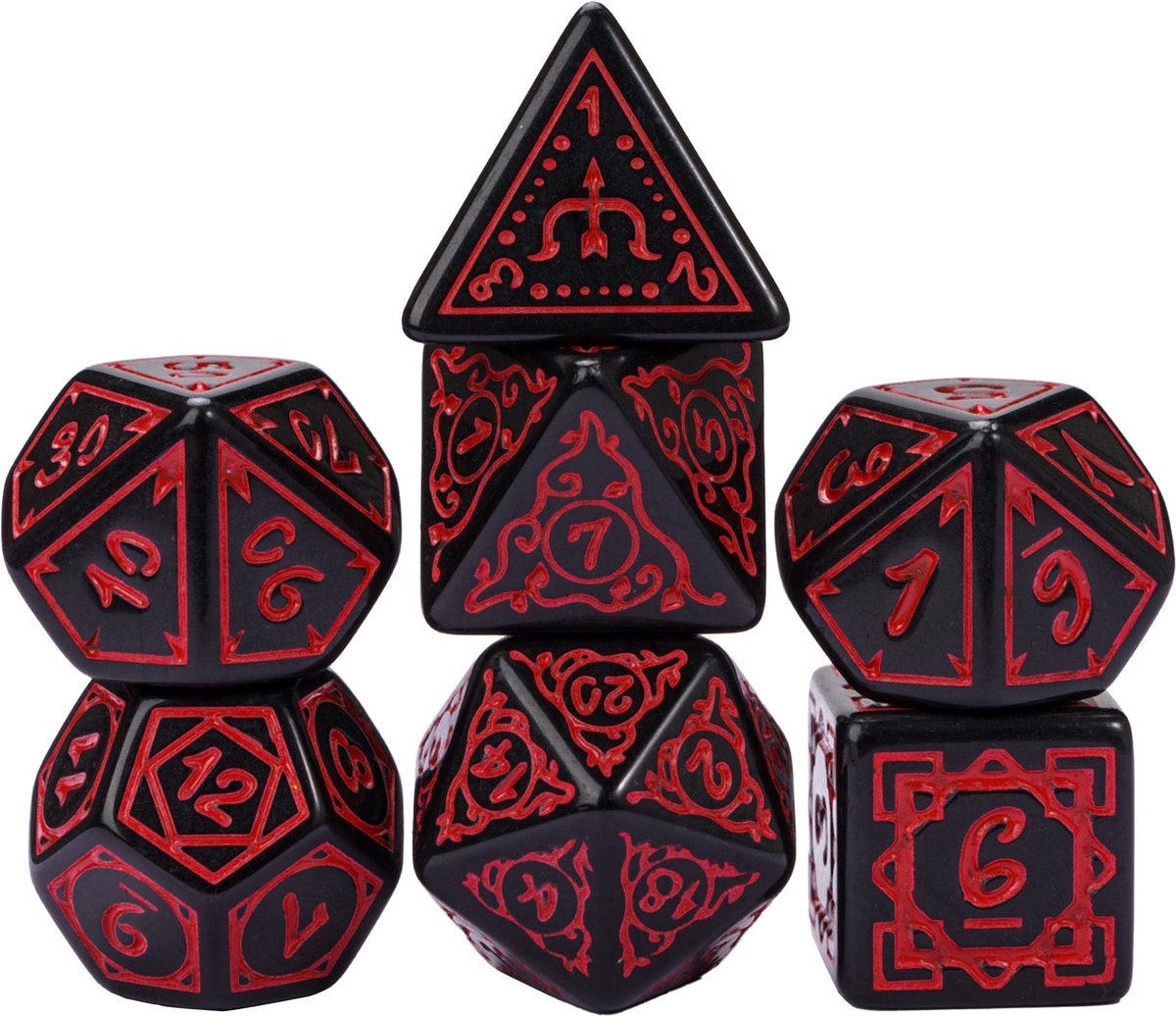 Acrylic Pattern Dice (Druid) Rood