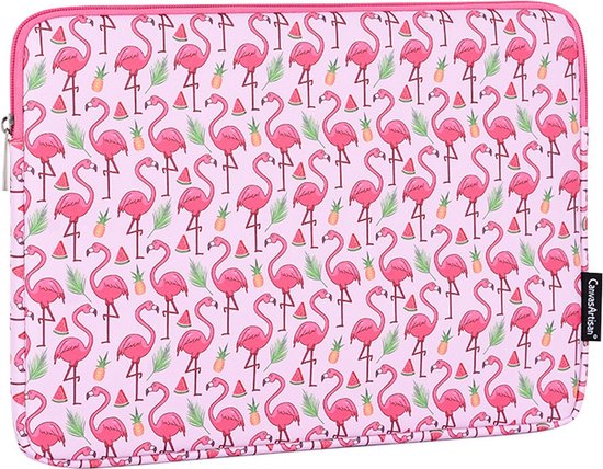 Laptophoes 13.3 Inch GV – Laptop Sleeve – Flamingo Roze