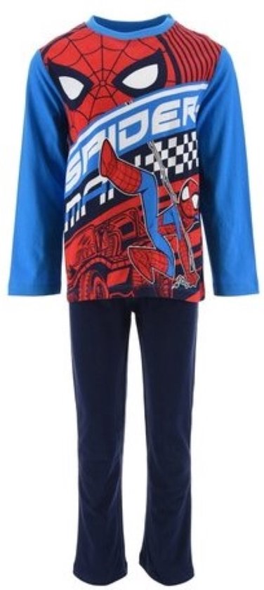 Spiderman pyjama - 100% katoen - Spider-Man pyama - maat 128 - blauw