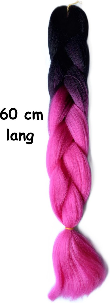 Hair extensions - Roze - Donker bruin - 60 cm lang - Gekleurde hair extensions - Synthetisch haar - Haar vlechten