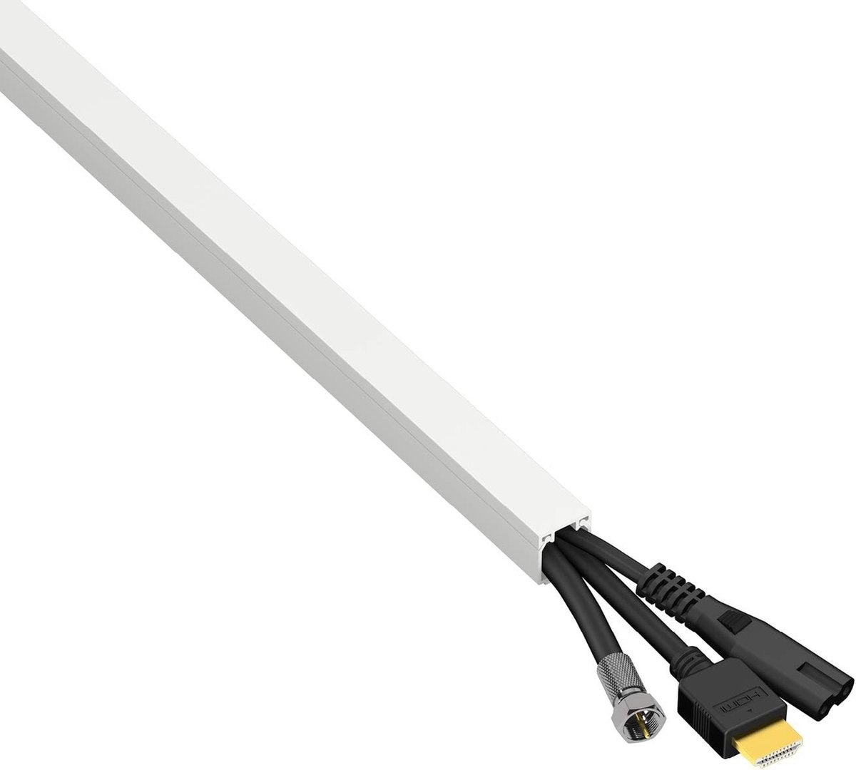 Hama Goulotte de câbles en PVC, autocollante, demi-ronde, 100 / 1,1 / 1,0  cm, blanc, 4