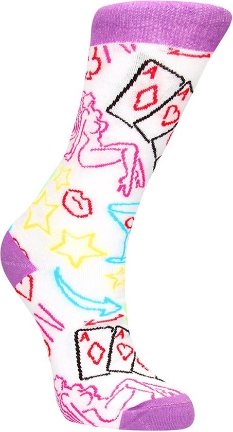 Shots - Sexy Socks Strip Poker Sokken - 42-46 white,purple 42-46