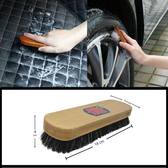 Synx Tools Houten Kledingborstel met Paardenhaarmix 18 cm - Pluizenverwijderaar - Pluizenborstel - Kleding/schoonmaakartikelen - Kleding reinigen - Pet Hair Remover — afbeelding 2