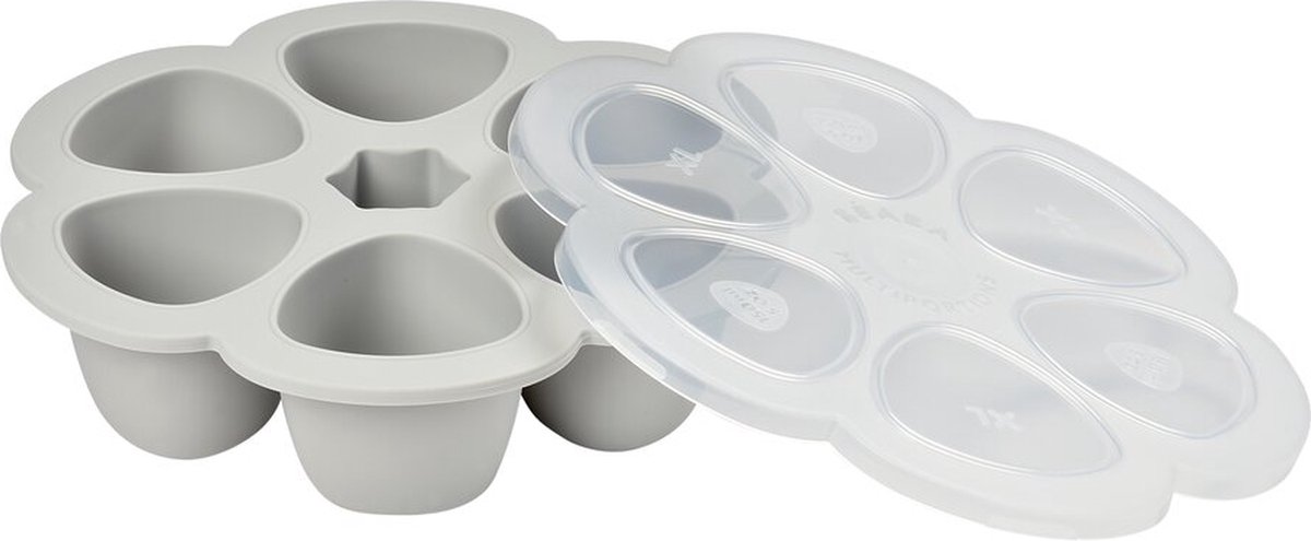 Goedkoopste Béaba Siliconen Bewaarschalen - 6 Porties x 150ml - Babyvoeding Bewaren & Invriezen - Hitte- en Koudebestendig - Grijs