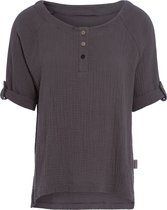 Knit Factory Nena Top - Anthracite - M - 100% coton biologique