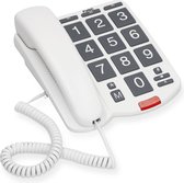 Fysic - Huistelefoon - Bedraad - Senioren - Grote Toetsen - Big Button - Extra Luid +6db - Geschikt voor Hoorapparaat - Wit