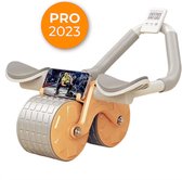 Ab Roller - Multifunctioneel - Voor Buikspieren - Ab Roller Wheel - Rebound - Timer - Buikspiertrainer - Buikspier Roller - Oranje - Orange