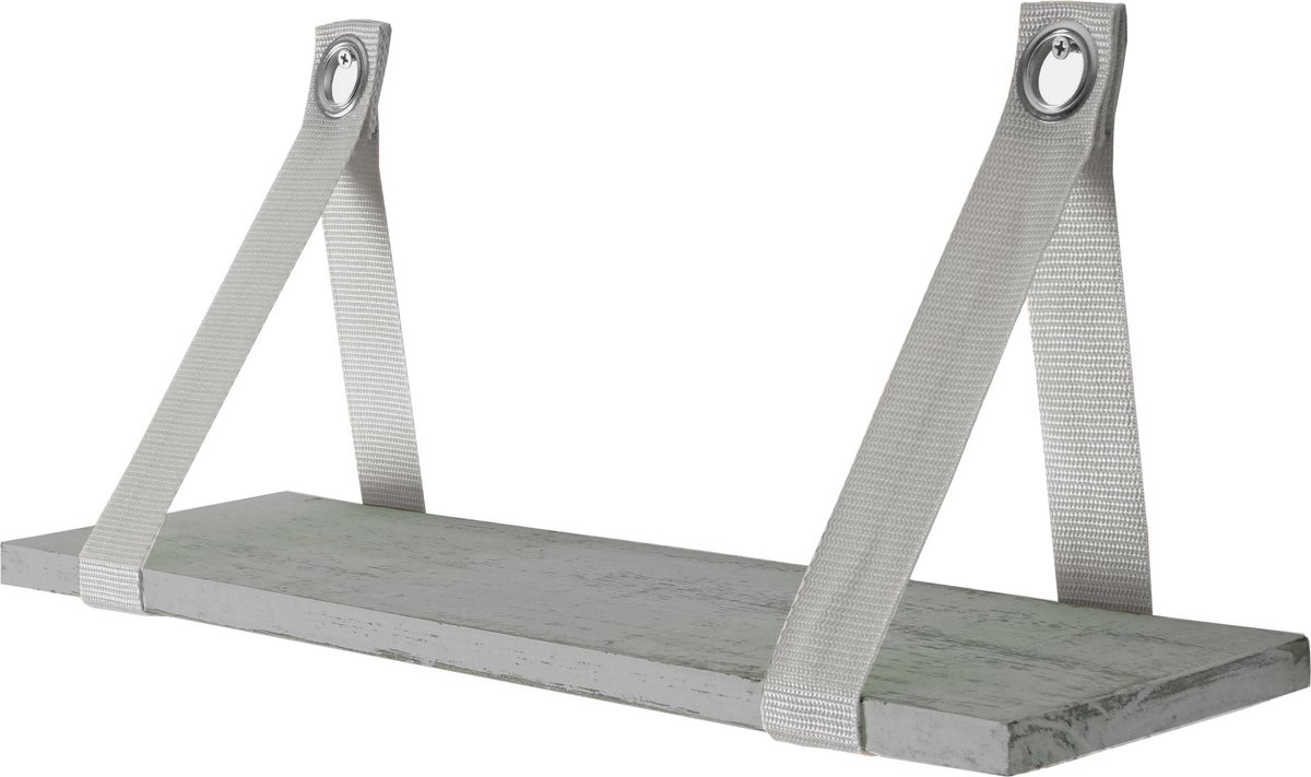 Wandplank Var, hangplank Plank, shabby look, vintage 21x50cm ~ grijs