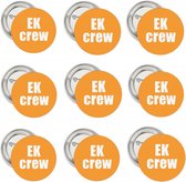 9X EK voetbal button CREW - voetbal - button - EK - crew - oranje - sport - Nederlands elftal