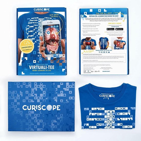 Curiscope Augmented Reality Virtuali-Tee t-shirt - Neem een kijkje in het menselijk lichaam - XXL