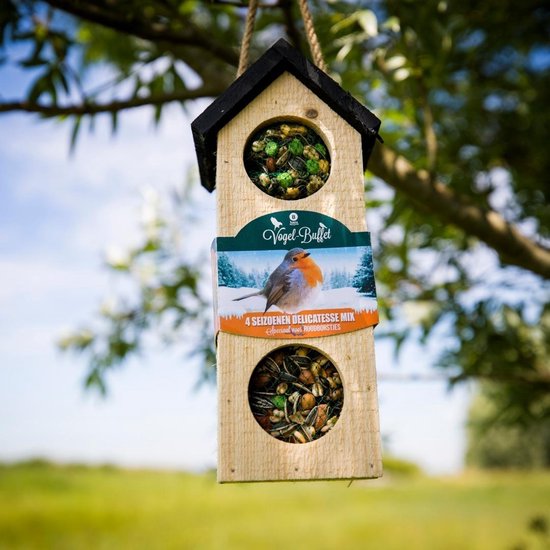 Bird-Buffet | Chalet feeder vogelhuisje | 500 gram - Roodborstjes | bol