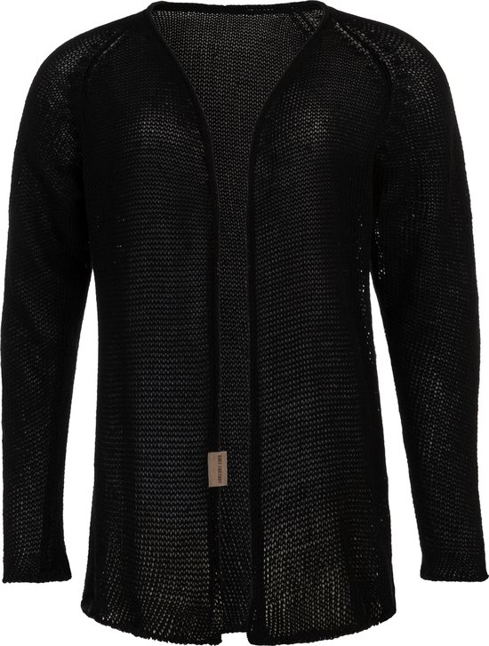 Jasmin Short Knitted Women's Cardigan - Cardigan printemps-été - Cardigan femme composé à 80% de coton recyclé - Zwart - 36/38