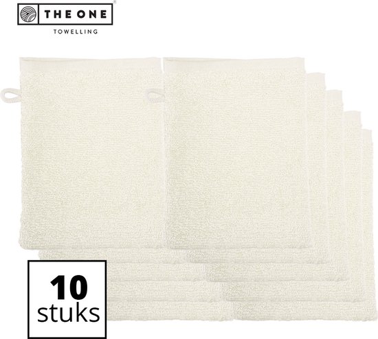 The One Towelling Washandjes - 16 x 21 cm - 10 Stuks - Washanden - Voordeelverpakking - 100% Katoen - Crème