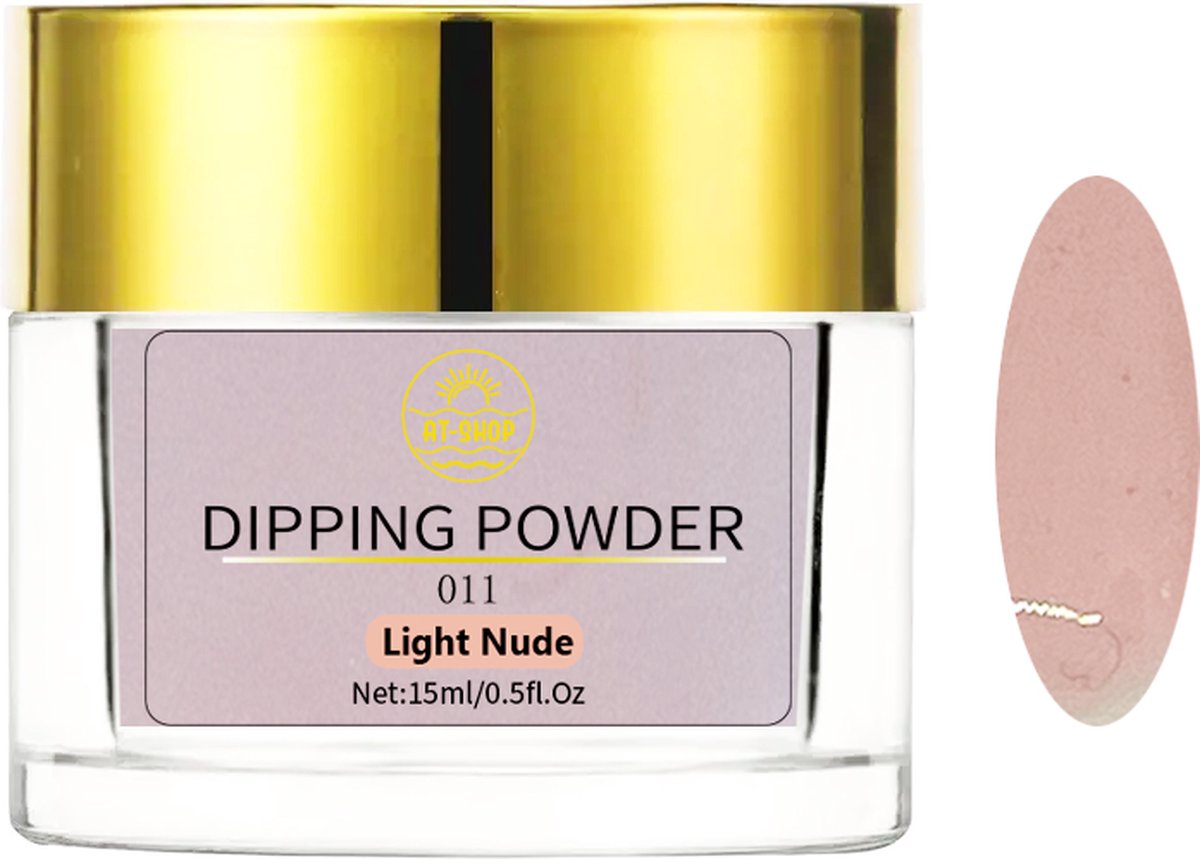 AT-Shop - Dipping Powder - 011 Light Nude - Te Gebruiken met elk merk Dip Powder - Dip poeder - Dip nagel - Nailart - Nail- Pink Gellac starter set