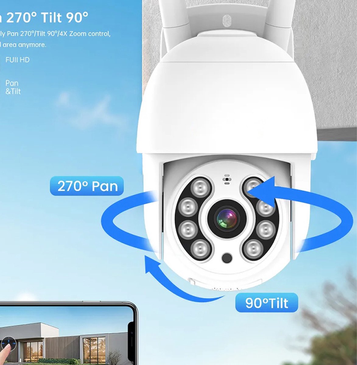 ZEXI Beveiligingscamera met scherm - Wifi camera set - 4 Dome IP
