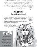 Korte uitdaging nr. 2: Kiezen! Een illustratie van de buste van Toetanchamon met een tekst over de vloek van de mummie.