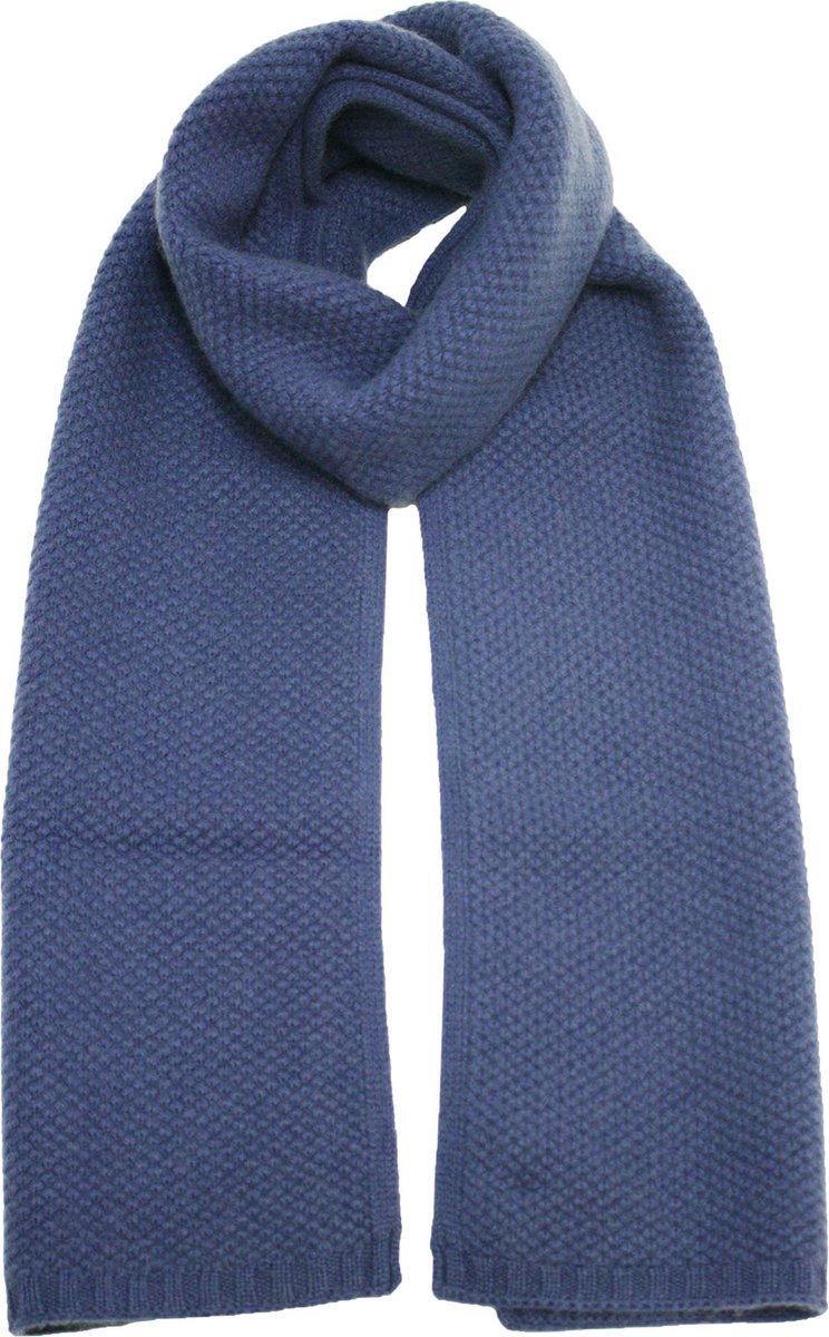 Hommard Cashmere Scarf Milky Way, Blauw, Rockpool Blue, Heavy Seed stitch, Sjaal, Dikke Sjaal, Warm, Heren, Dames, Unisex, Winter