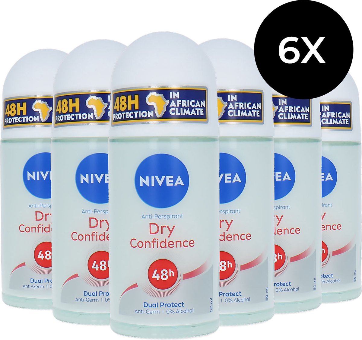 Goedkoopste Nivea Dry Confidence Deo Roller - 6 x 50 ml