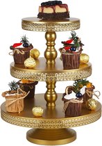 3 Tier Cake Stand Gold Metal Cupcake Stand Cake Stand Cupcakes Dessert for Party Wedding