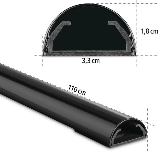 20 m, Goulotte de câble autocollante 30 x 20 mm, Noir : : Bricolage