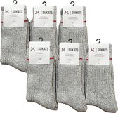 Sukats® The Norwegians - 6 Paar - Noorse Sokken - Maat 39-42 - Grijs - Dames en Heren - Voordeelverpakking - Warme sokken - Winter sokken - Wollen sokken - Noorse Kousen