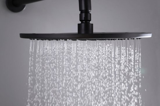 WEBO Atlanta regendoucheset - Inbouw - Mat zwart - Doucheset - 25cm - Stortdouche - Complete doucheset - Handdouche