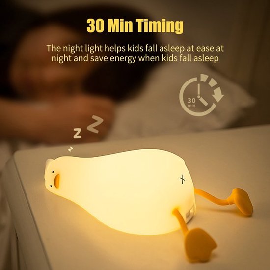 Nachtlampje Lie In Peace duck met 3 verschillende standen en 30 minuten timer USB-C van Merkloos — afbeelding 4