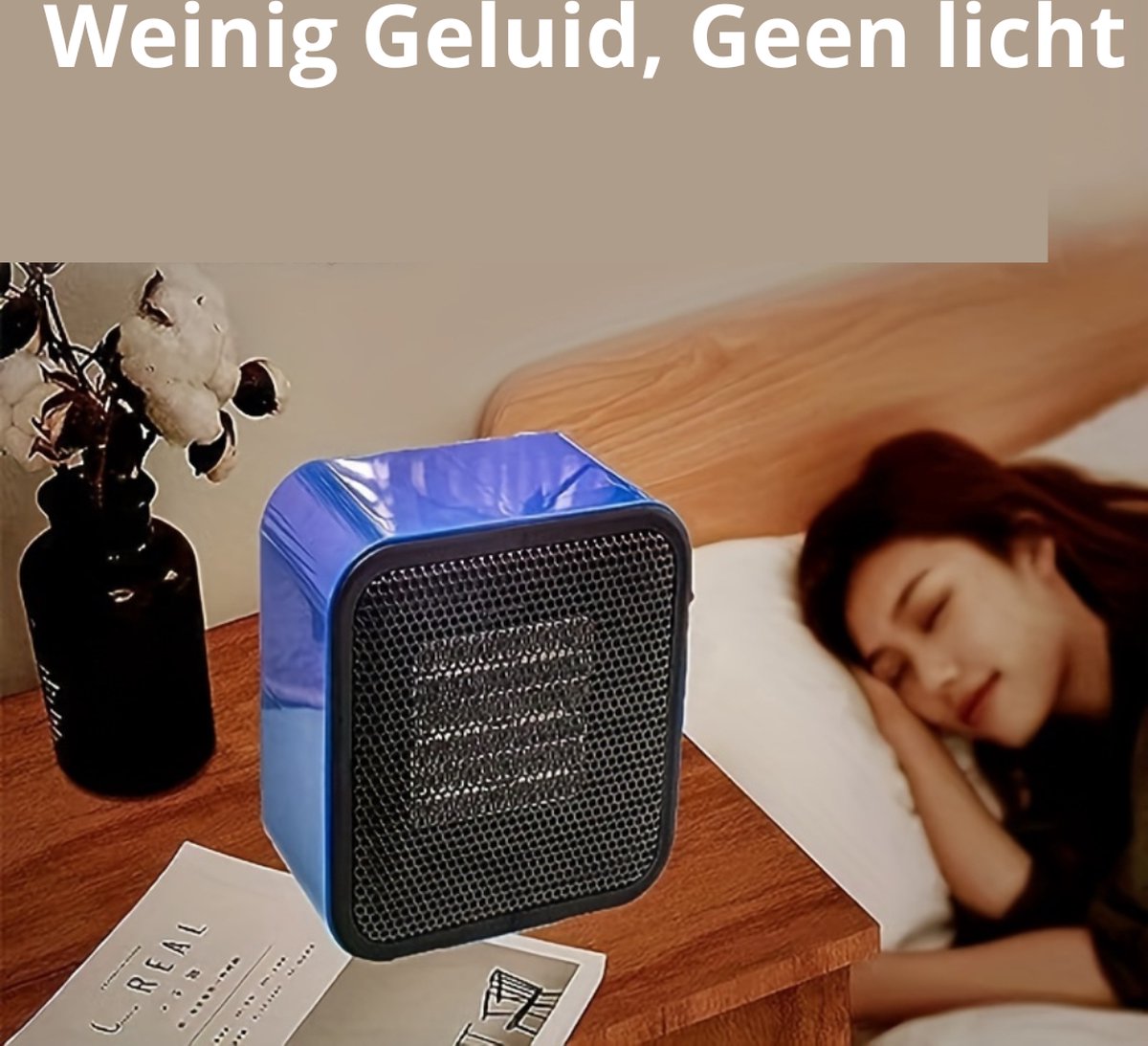 Elektrische Kachel - Haard - Heater - Mini Kachel - Kantoor - Binnen - Infrarood Verwarmingspaneel - Blauw – foto 3