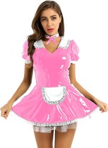 Sissy Maid kostuum - Stijl 12 - Pink/3XLarge