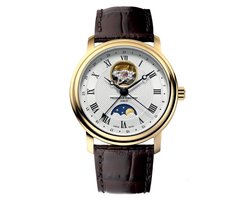 Frédérique Constant Heart Beat Moonphase FC-335MC4P5 Horloge - Leer - Bruin - Ø 40 mm