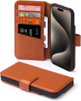 iPhone 15 Pro Max Hoesje - Luxe MobyDefend Wallet Bookcase - Lichtbruin - GSM Hoesje - Telefoonhoesje Geschikt Voor iPhone 15 Pro Max