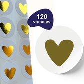 Hartjes Stickers Goud - Sluitzegels - 120 stuks - Sluitstickers - Beloningsstickers
