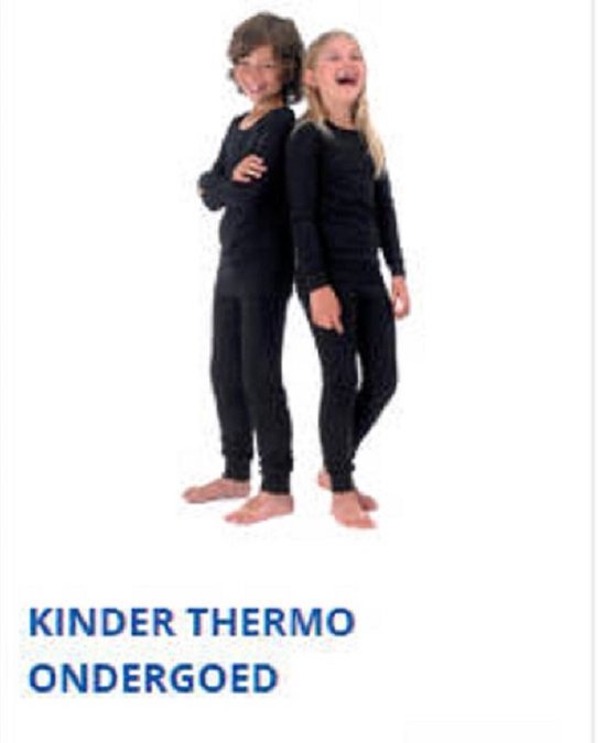 Kinder thermo broek - maat 146/152 unisex zwart - warm en comfortabel -  thermobroek... | bol
