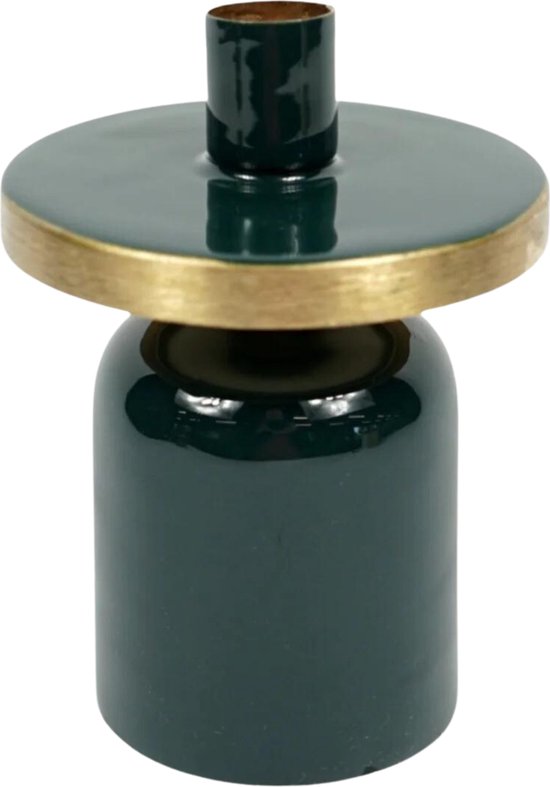 Kandelaar Madras 14 cm - Kandelaren - Kaarsenhouder - Metalen kaarsenhouder - Sfeermaker - Standaard voor kaarsen - Metaal - Blauw Groen