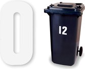 Huisnummer kliko sticker - Nummer 0 - Wit groot - container sticker - afvalbak nummer - vuilnisbak - brievenbus - CoverArt