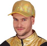 Guirca Glitter baseballcap petje - goud metallic - verkleed accessoires - volwassenen - Eighties/Disco/Foute party/Glamour