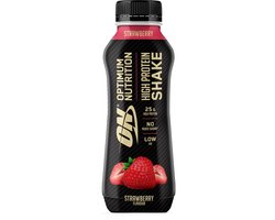 Optimum Nutrition High Protein Shake - Aardbei - Ready to Drink Whey Protein - 330 ml (1 flessen)