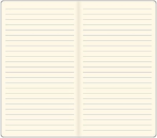 Pagina van een notitieboek met horizontale lijntjes, crèmekleurig.