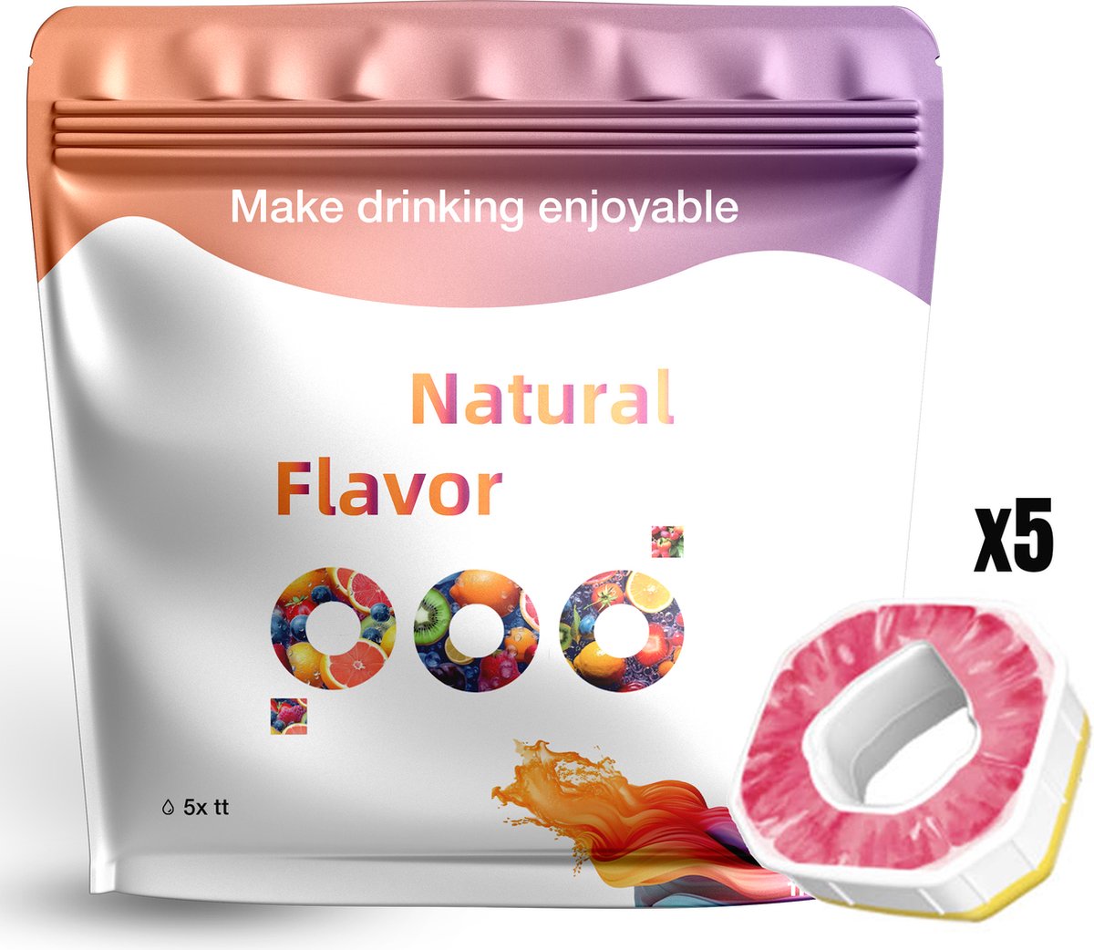 Geurpods 5x – Grapefruit smaak – Geurwater Pods navulling – Aroma Pod – Vegan – BPA vrij