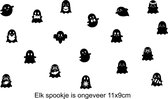 Herbruikbare raamsticker Halloween Spookjes zwart