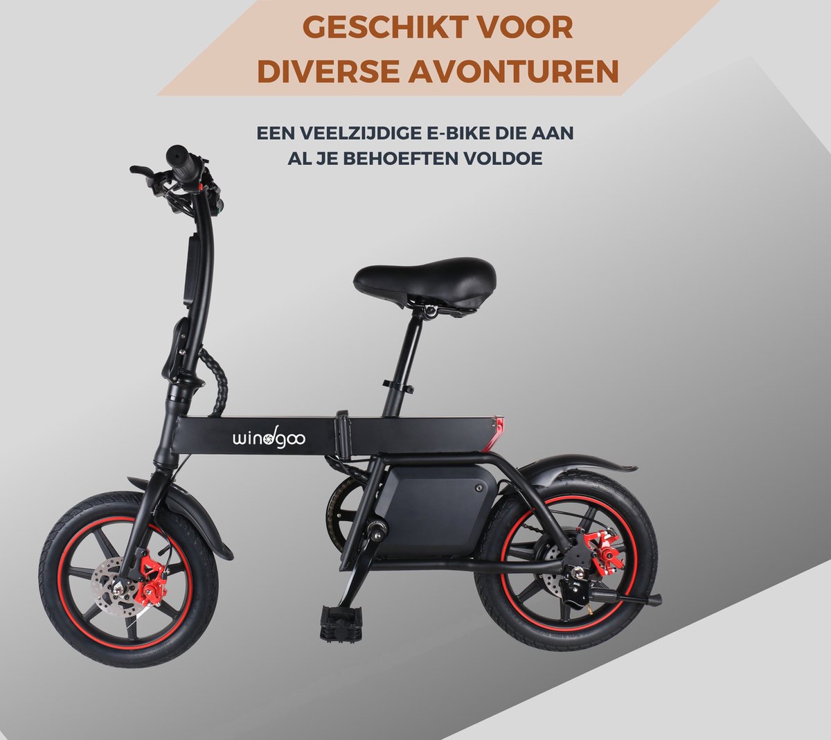 Velo pliant electrique Windgoo B20 V3 E Bike Moteur 250W 14 pouces 25 KM H . bol