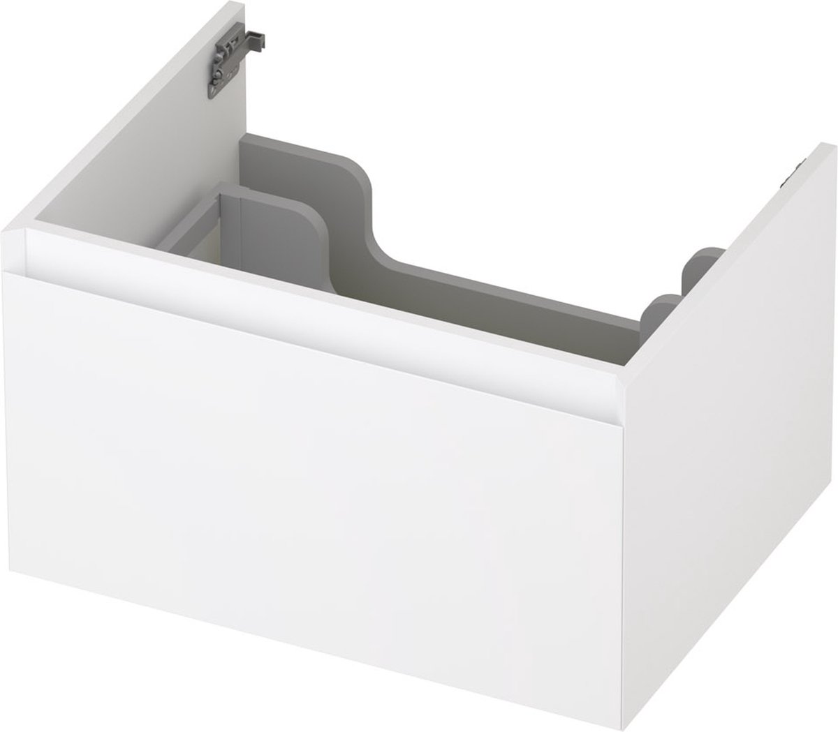 INK® wastafelonderkast 1 lade greeploos gelakt 60x45x35cm, mat wit